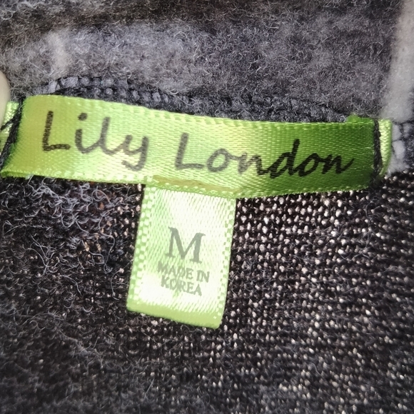 Lily London Super Warm & Cozy Cowl Neck Dress with Abstract Plaid Accents Sz M - Picture 6 of 9